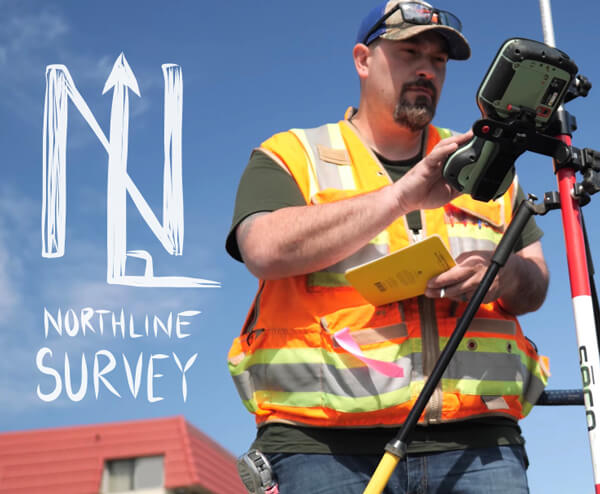 Jordan VanNess, NorthLine Survey holding all weather notebook entering data.