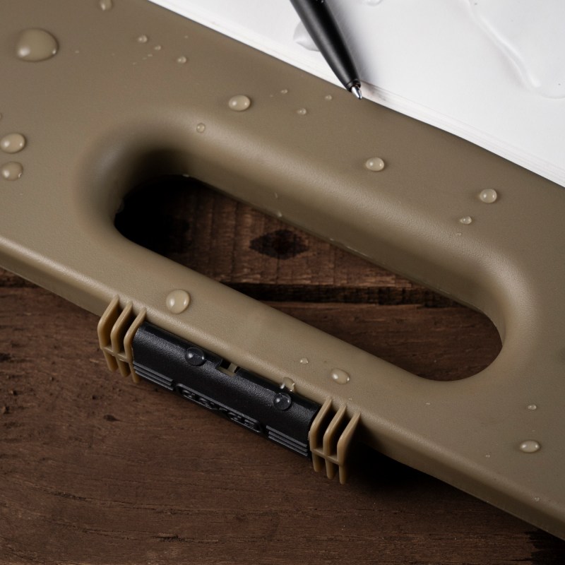 Close up of plastic handle