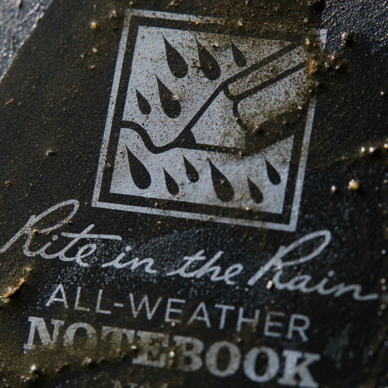 Notebook survives sweat, rain, mud, grease, daily use.