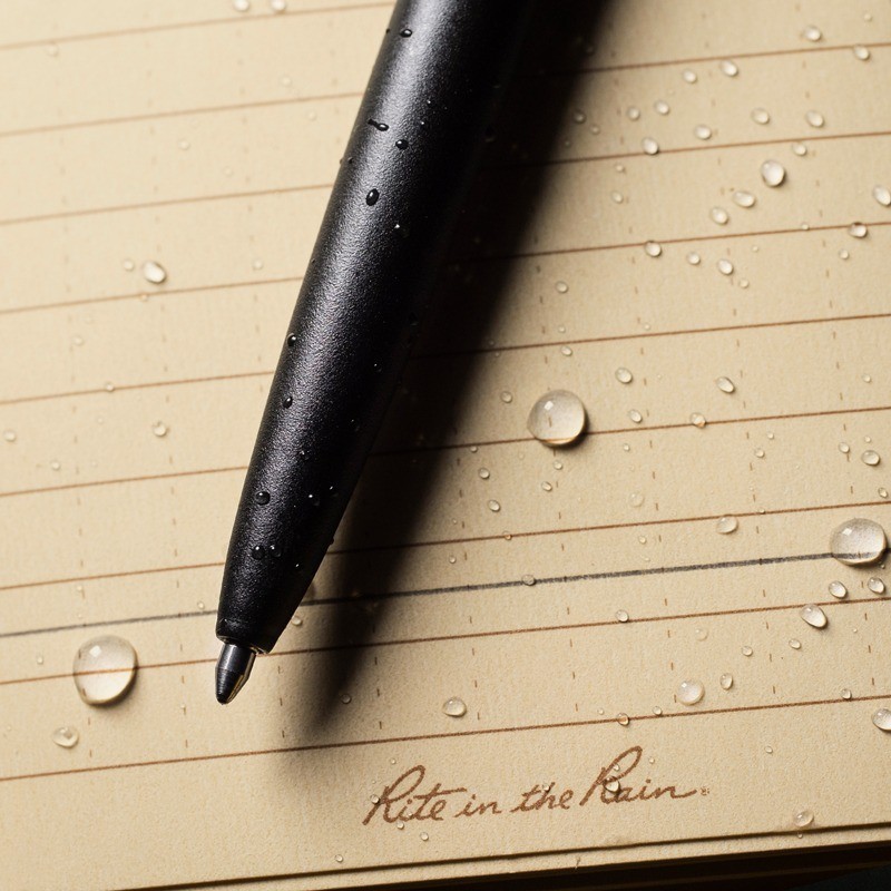 pen writes through water, sweat, grease and mud